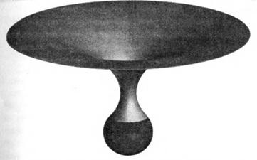 Раздувающийся шар ложного вакуума (темный), соединенный с внешним пространством "кротовой норой" и видимый извне как черная дыра.