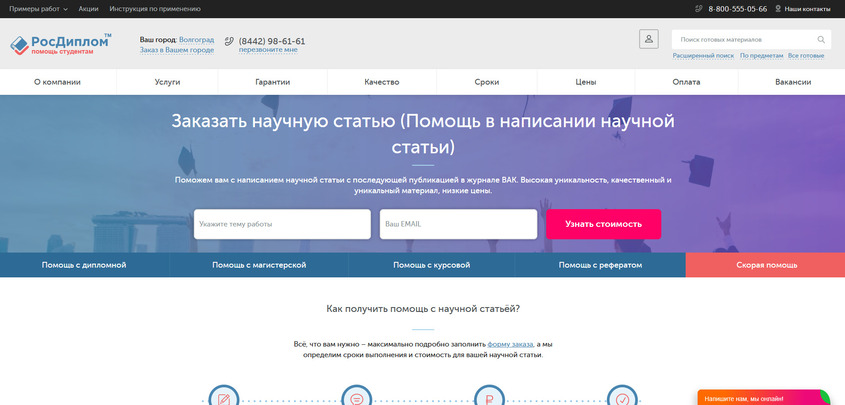 статьи ВАК на заказ