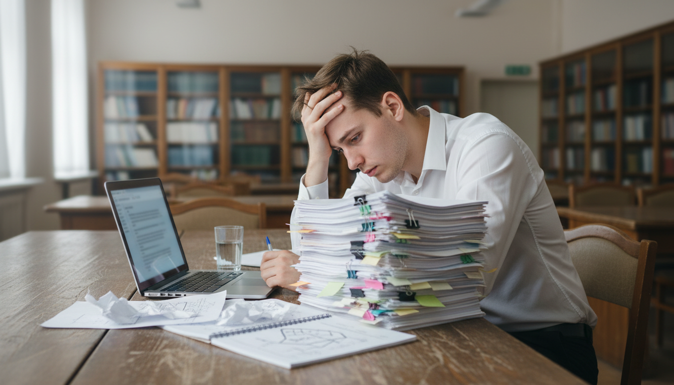 ошибки при написании ВКР: студент перегружен материалом и дедлайнами