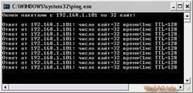 Успешное выполнение команды ping