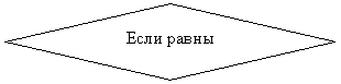 Блок-схема: решение: Если равны