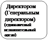 Скругленный прямоугольник:   Директором
 (Генеральным 
 директором)
 (единоличный 
 исполнительный
 орган)
