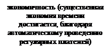 Подпись: экономичность (существенная экономия времени достигается, благодаря автоматическому проведению регулярных платежей)
