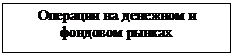 Подпись: Операции на денежном и фондовом рынках


