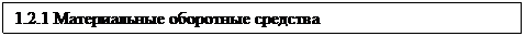 Подпись: 1.2.1 Материальные оборотные средства  
