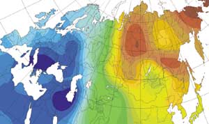распределение первого главного фактора
