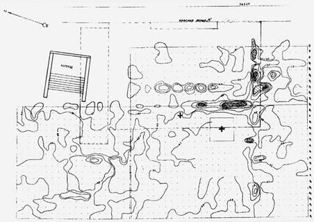 Изолинии электросопротивления на плане съемки МСГ