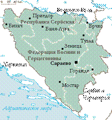 карта Боснии и Герцеговины