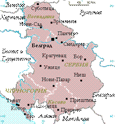 карта Сербии и Черногории