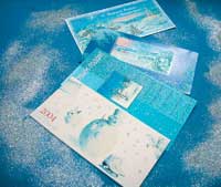 Особенно уместно выглядят глиттеры на новогодних поздравительных открытках - имитируя блеск и белизну снега, они создают особое праздничное настроение. Правда, новым и оригинальным этот прием не назовешь - присыпку блестками используют давно, но не все старое плохо!