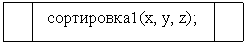 Блок-схема: типовой процесс: сортировка1(x, y, z);