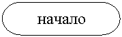 Блок-схема: знак завершения: начало