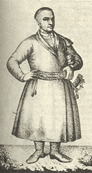 Українськи типи: сотник. Гравюра Т.Калинського(XVIII ст.)