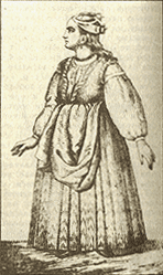 Українськи типи: міщанка. Гравюра Т.Калинського(XVIII ст.)