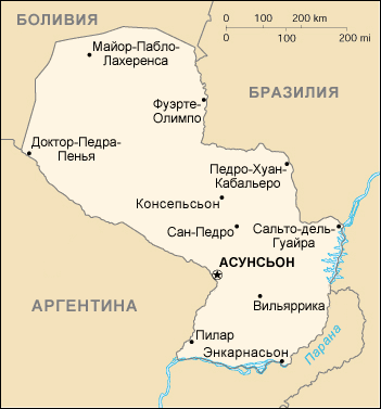 карта Парагвая
