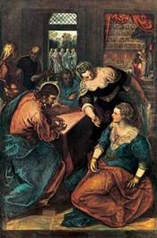 Тинторетто. "Христос в доме Марфы и Марии"