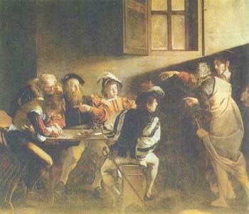 Караваджо. Призвание Матфея. 1597—1599. Рим, Капелла Контарелли в церкви Сан Луиджи деи Франчези
