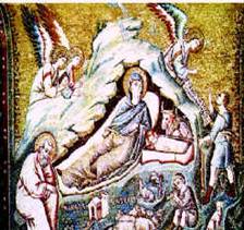 2.  Пьетро Каваллини. Рождение Христа. 1291. Рим. Церковь Санта Мария ин Трастевере