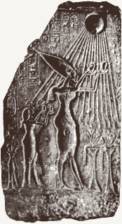 Поклонение Атону, Эхнатоном и Нефертити