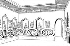 «Зал воинов» во дворце Топрак-кала. Реконструкция