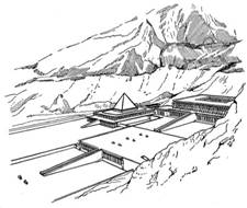 Храм царицы Хатшепсут в Деир-эль-Бахри. Реконструкция