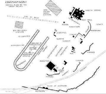 План Большого Императорского дворца, по Д.Т. Райсу