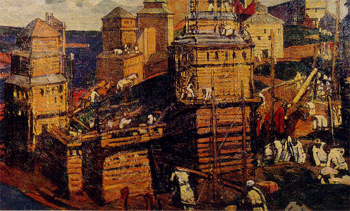 Н. К. Рерих. Город строят. 1902