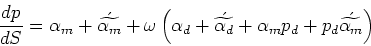 \begin{displaymath}\frac{dp}{dS} = \alpha_m + \acute{\widetilde{\alpha_m}} + \......a_d}}+ \alpha_m p_d + p_d\acute{\widetilde{\alpha_m}}\right)\end{displaymath}
