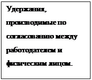 Подпись: Удержания, производимые по согласованию между работодателем и физическим лицом.

