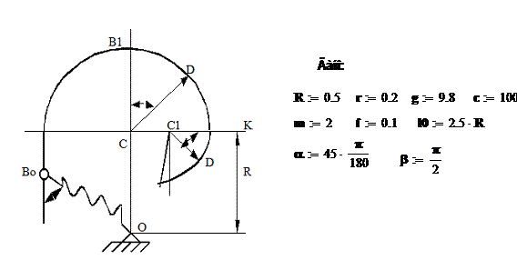 Механическая система состоит из ступенчатых шкивов 1 и 2 с радиусом. Ступенчатый невесомый блок с радиусами шкивов. Механизмы решения задач. Инженерная механика задачи.