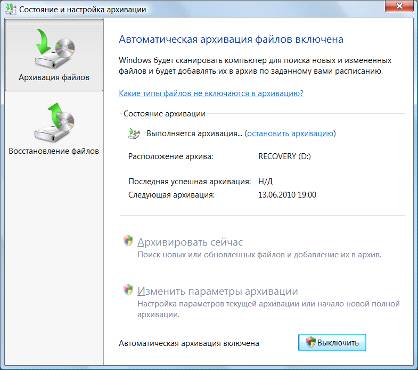 Реферат: Архивация данных в Windows