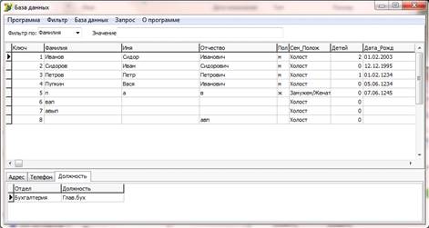 Курсовая работа: Система управління базою даних відділу кадрів в середовищі FoxPro