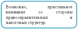 Скругленный прямоугольник: Возможно, пристальное внимание со стороны правоохранительных и налоговых структур.