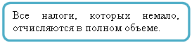 Скругленный прямоугольник: Все налоги, которых немало, отчисляются в полном объеме.