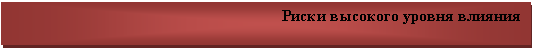 Подпись: Риски высокого уровня влияния