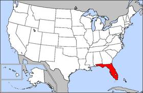 Map of the United States with Florida highlighted