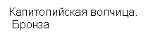 Подпись: Капитолийская волчица. 
 Бронза

