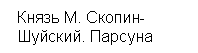 Подпись:  Князь М. Скопин-
 Шуйский. Парсуна

