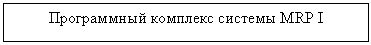 Подпись: Программный комплекс системы MRP I