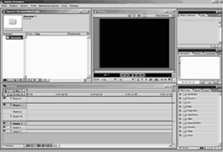 Внешний вид окна Adobe Premiere вначале работы над проектом (Увеличить 38 kb)