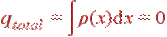 q_{total} = \int\rho(x){\rm d}x = 0