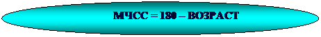 Овал: МЧСС = 180 – ВОЗРАСТ

