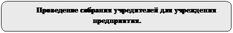 Скругленный прямоугольник: Проведение собрания учредителей для учреждения предприятия.

