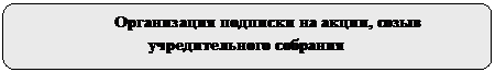Скругленный прямоугольник: Организация подписки на акции, созыв учредительного собрания


