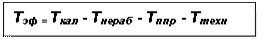 Подпись: Тэф = Ткал - Тнераб - Тппр - Ттехн