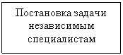 Подпись: Постановка задачи независимым специалистам