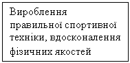 Подпись: Вироблення правильної спортивної техніки, вдосконалення фізичних якостей