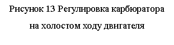Подпись: Рисунок 13 Регулировка карбюратора на холостом ходу двигателя