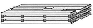 Укладка пиломатериала в ряду пакета или штабеля.