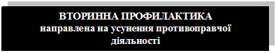 Подпись: ВТОРИННА ПРОФИЛАКТИКА
направлена на усунення противоправчої 
діяльності
